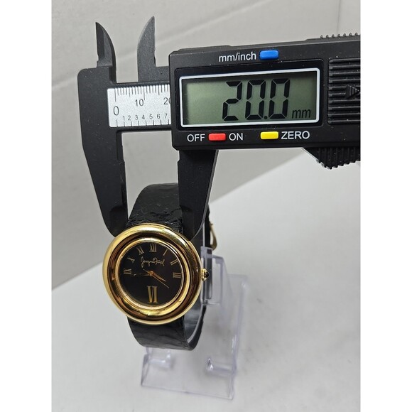 Vintage Jacques Farel Gold Tone Black Roman Dial Womens Quartz Watch New Battery - Picture 6 of 13